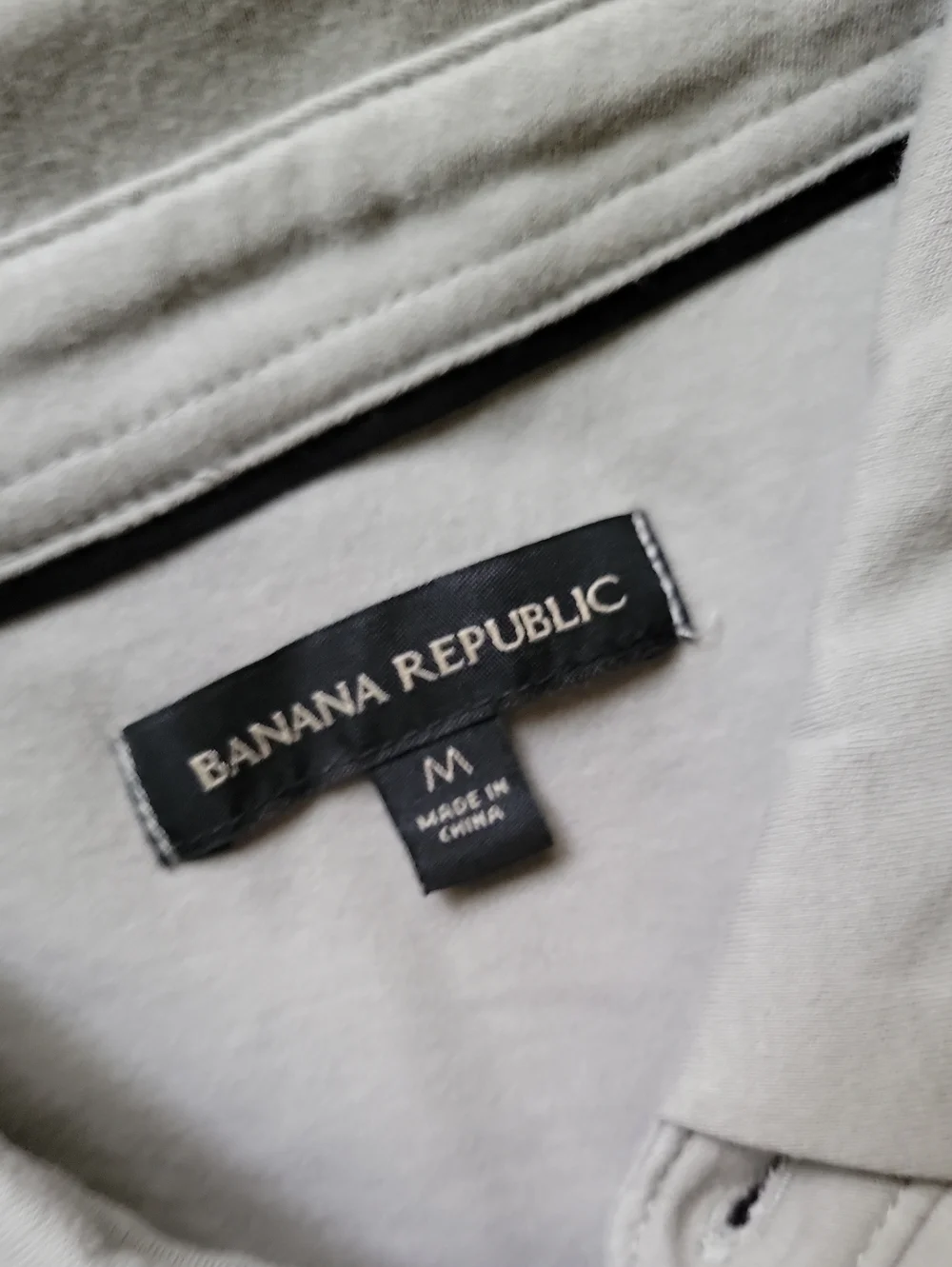 Banana Republic New With Tags Men's Long Sleeve Polo Shirt - Light Gray